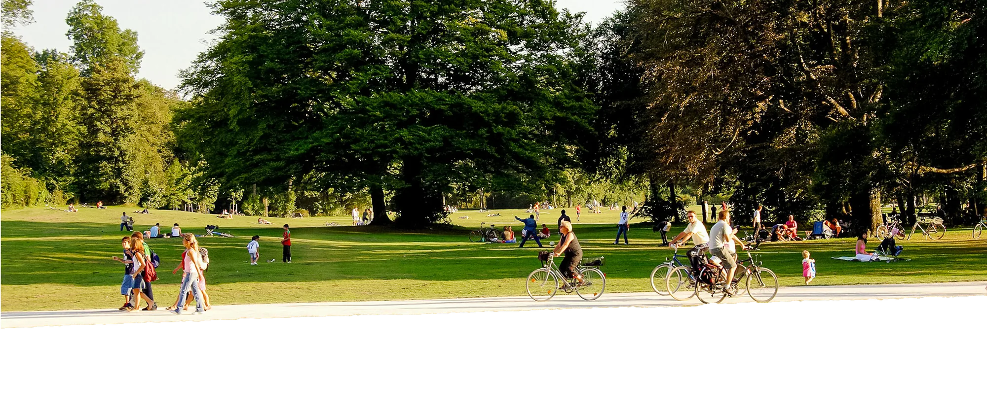 People enjoying a community park